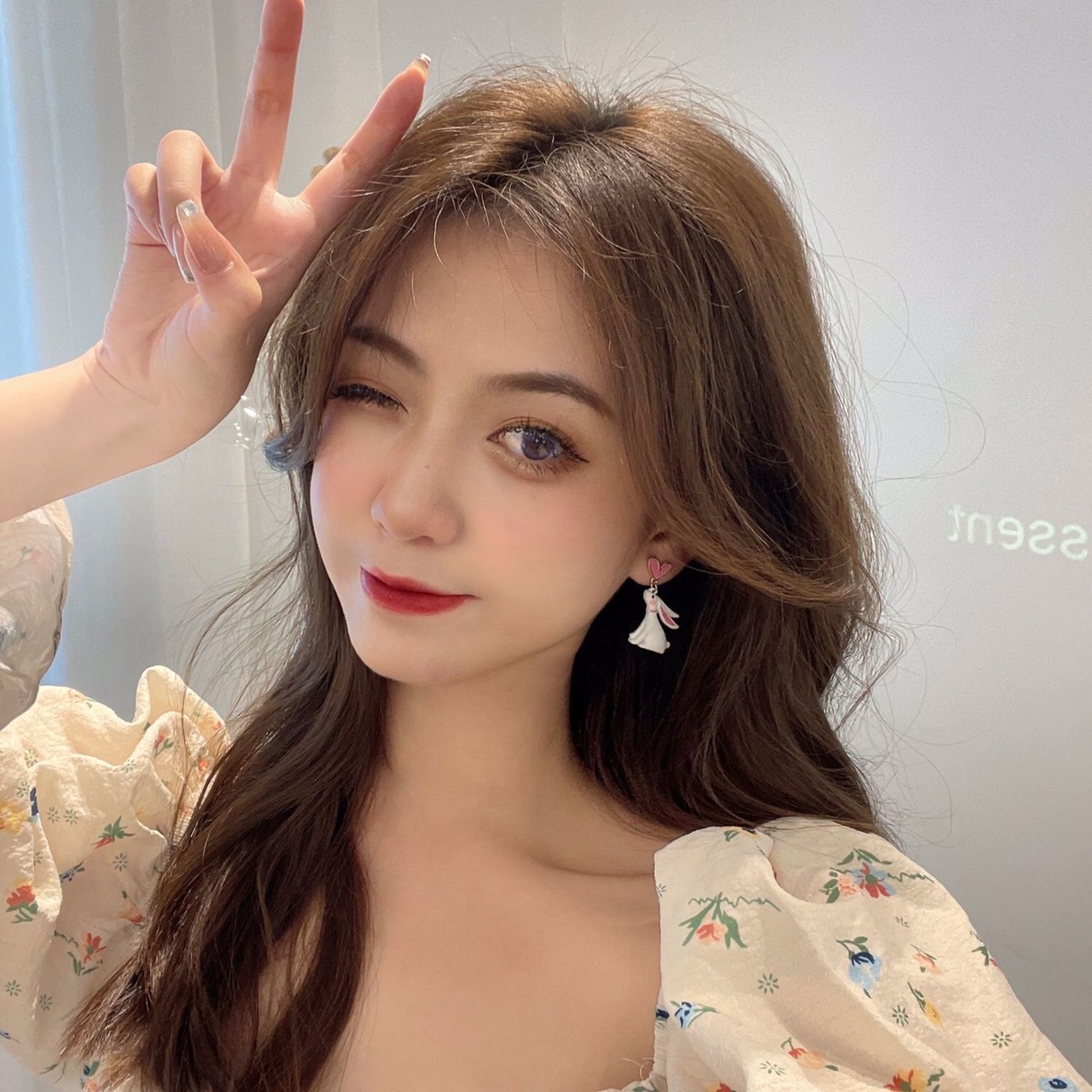 Korean star stud earrings simple cold wind stitching Korean version of ins earrings fun simple in the wind cute sweet small ear piercing cute personality sweet bow 🎀 thumbnail