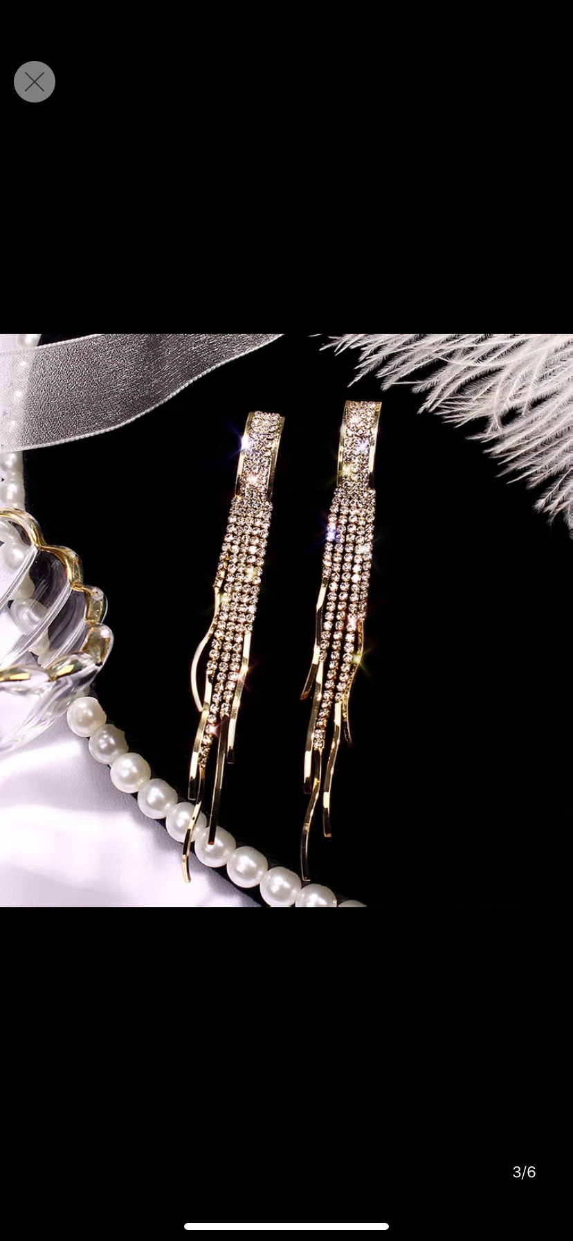Korean version of European popular earrings 546 claw chain earrings Specification drawing