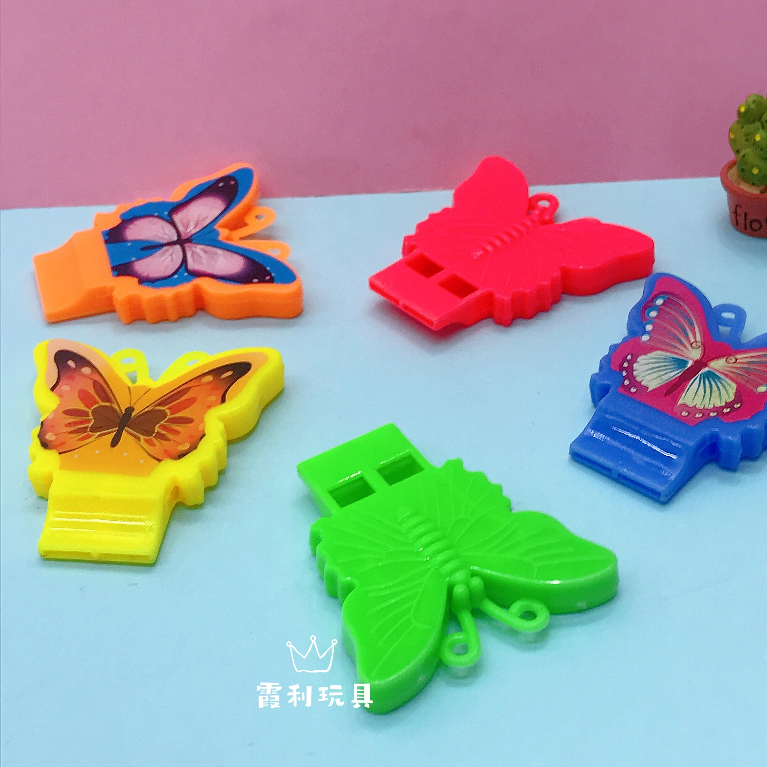 Sticker butterfly whistle Children's plastic toy gift gacha detail image 4