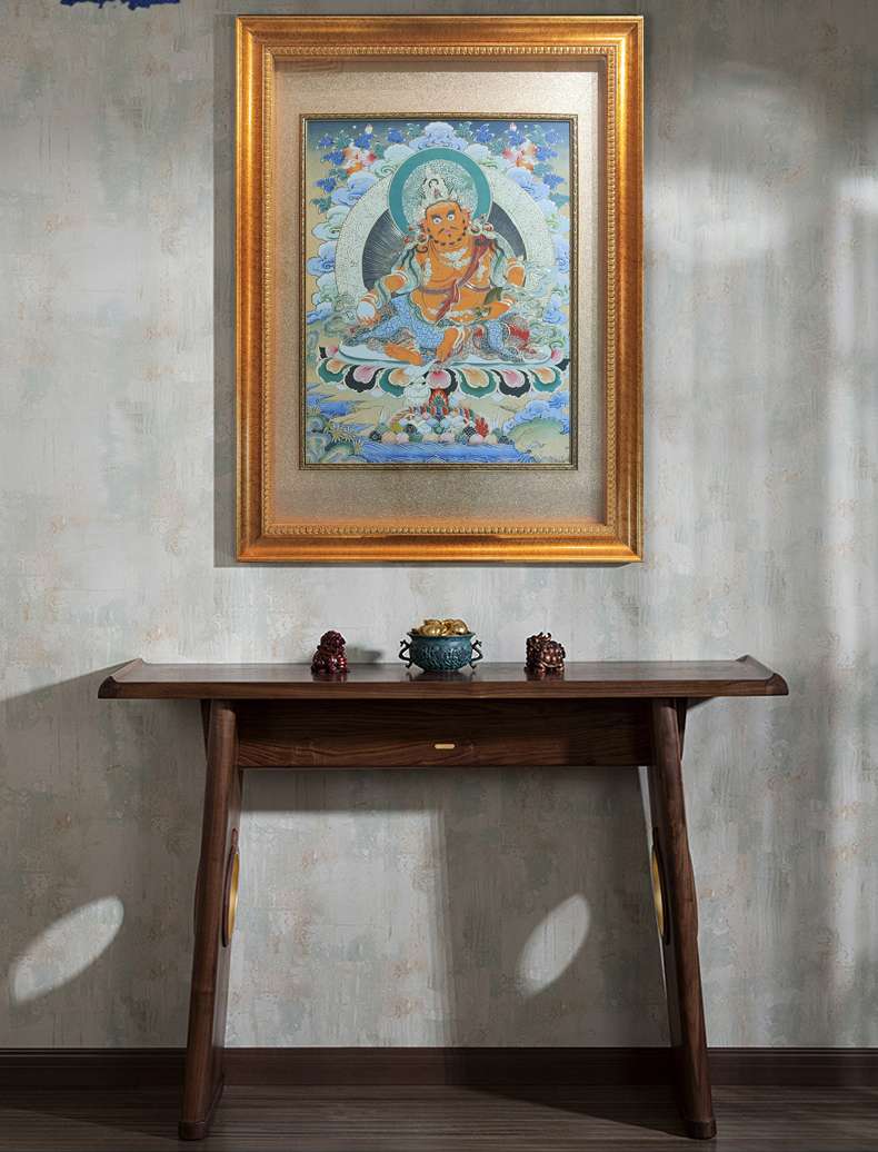 The Beauty Of The Yellow God Of Wealth, Thangka, Reproduced By Hand details Picture