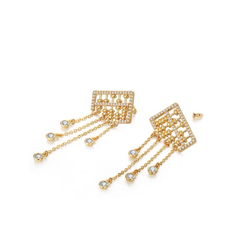 Abacus fringe trendy earrings