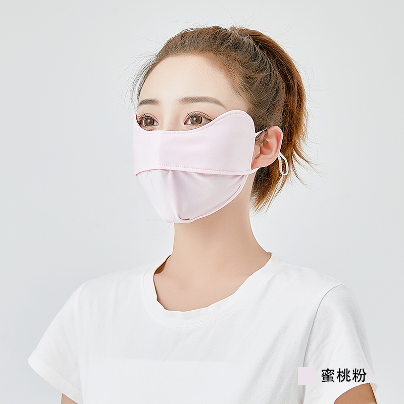 夏季新款韩版防晒防尘防紫外线冰丝护眼角口罩细节图