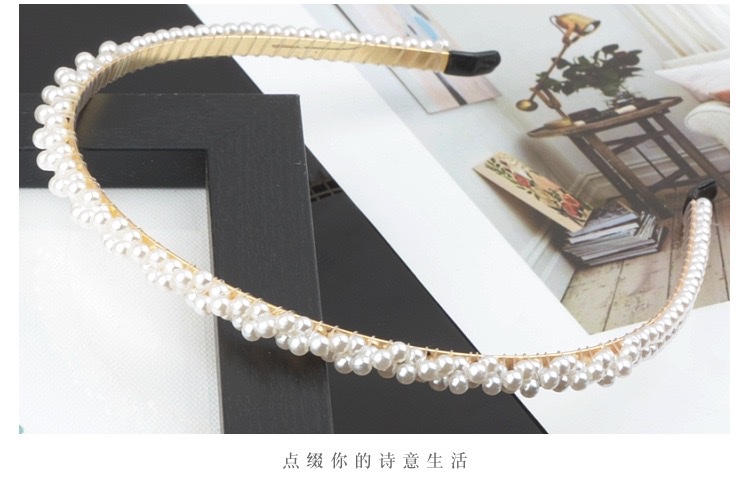 珍珠发箍新娘发饰手工编织珍珠打结麻花蝴蝶结皇冠头箍女头饰批发3皓轩饰品发饰发箍2详情3