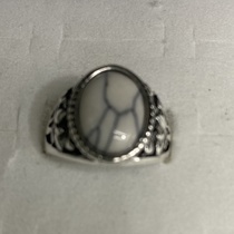 Electric white K color 10x14 inlaid with natural jade popular fashion all-match ring for men and women 13