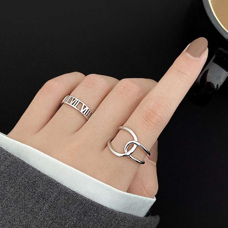 A cold and stylish silver ring for women, a fashionable and individual silver ring for women, a trendy lady's ring on Instagram Item Picture