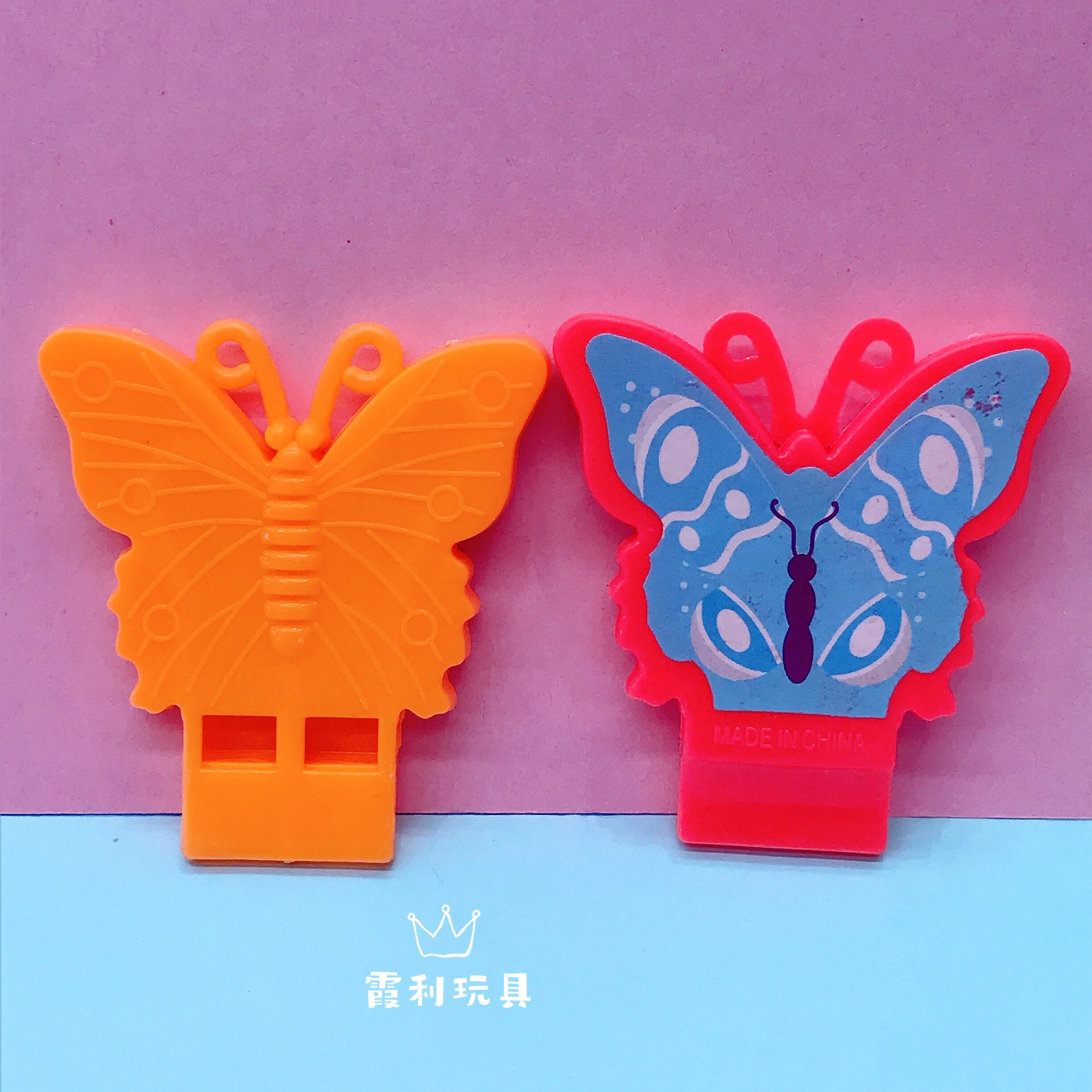 Sticker butterfly whistle Children's plastic toy gift gacha detail image 3