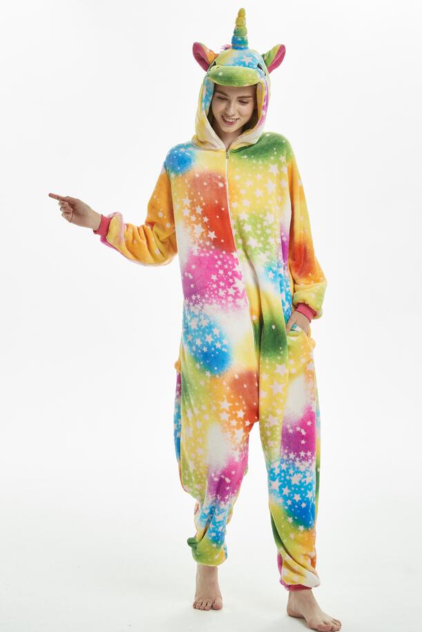 Animal one-piece pajamas for export, flannel cartoon animal parent-child style, thickened coral fleece for men and women, long-sleeved toilet version home wear details Picture