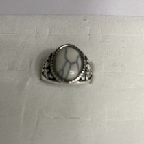 Electric white K color 8x10 inlaid with natural jade popular fashion all-match open ring for men and women 13