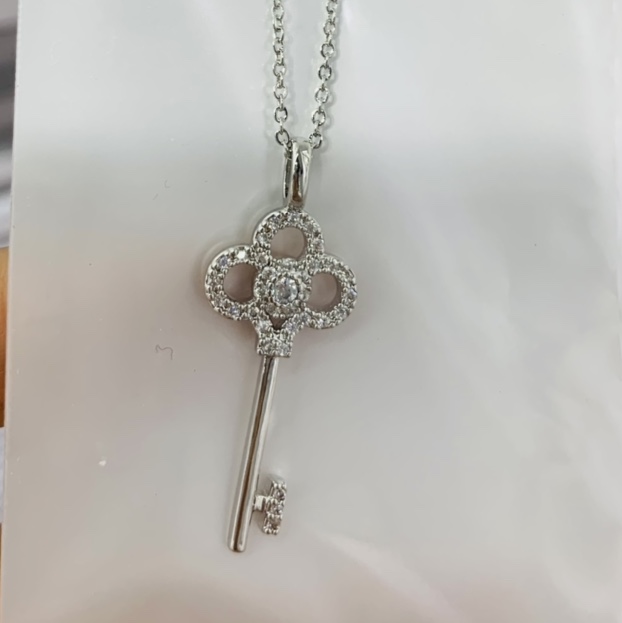 Vintage classic environmental protection color collarbone chain necklace Copper micro-inlaid rose gold platinum 2730