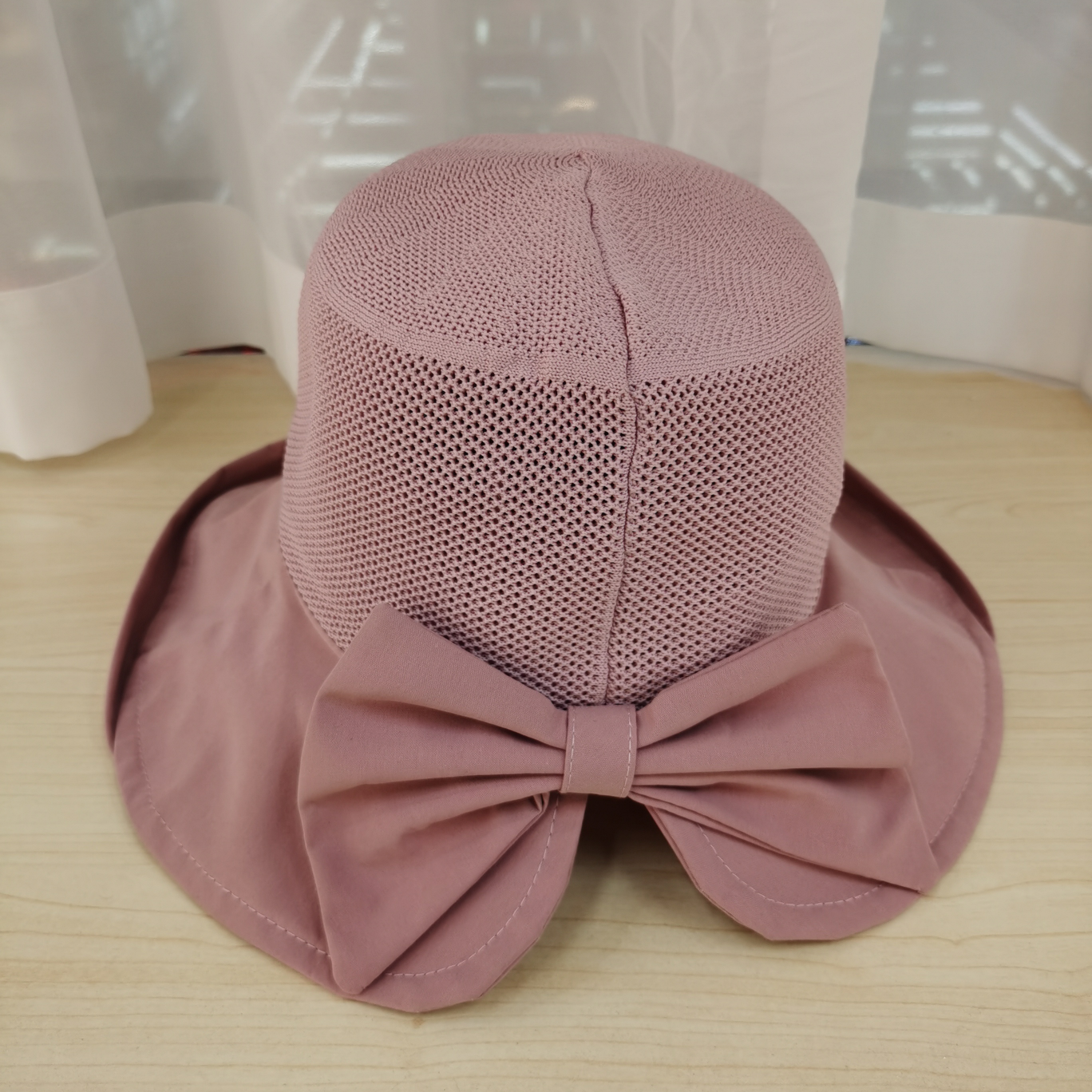 蝴蝶结镂空渔夫帽