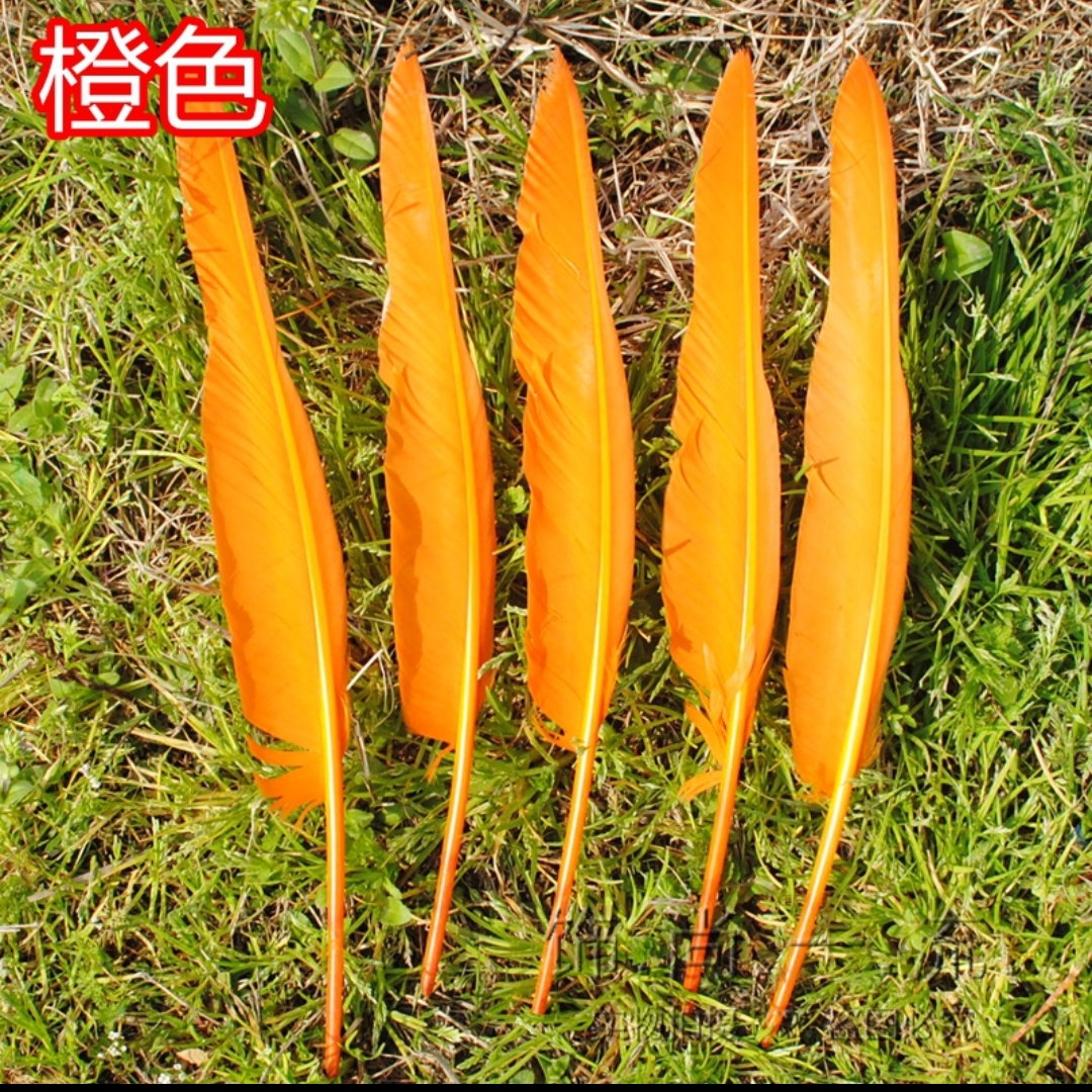 Goose blade feather 25-30 cm golden yellow