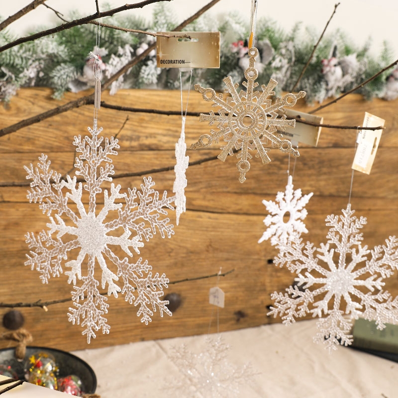 Christmas Decorations Pentagram Christmas Decorations small pendant Snowman scene layout diy Christmas tree decorations 6