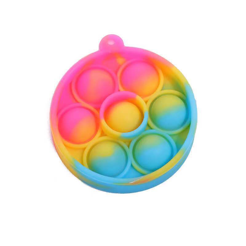 跨境亚马逊灭鼠先锋钥匙扣挂件粉迷彩彩虹混乱按压泡泡乐解压玩具外贸详情图3