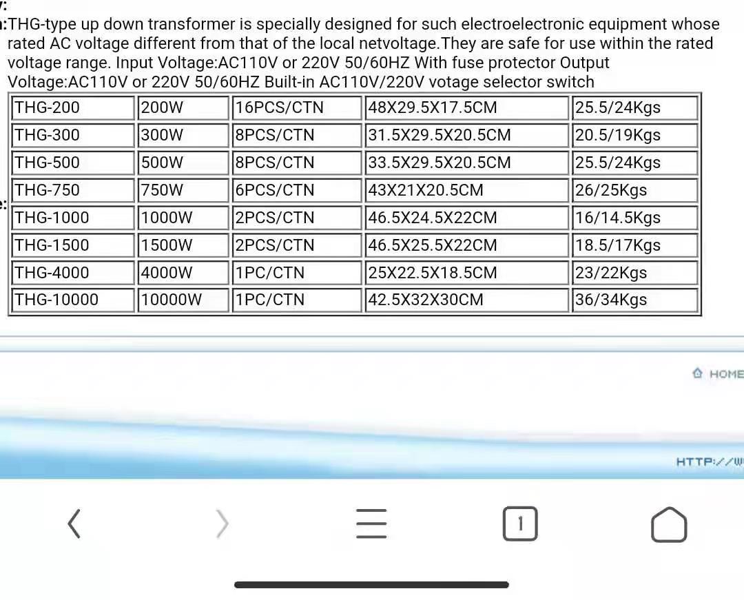 电压转换器THG系110V220V升降变压器Voltage Converter详情图20