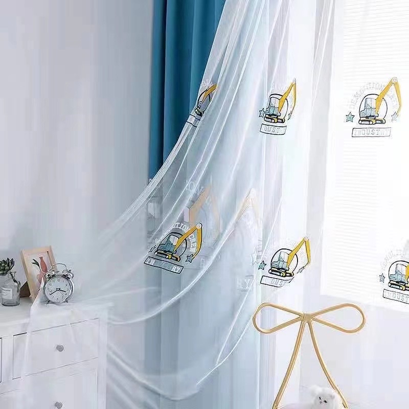 Children's Cartoon Excavator Curtain Specification drawing