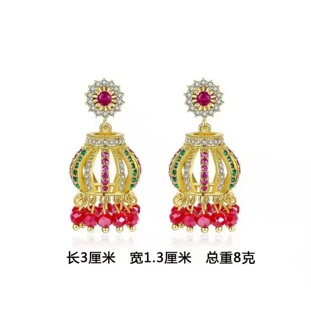 Vintage Earrings 2021 New feminine vintage earrings High-grade exaggerated summer and autumn show temperament alloy earrings
