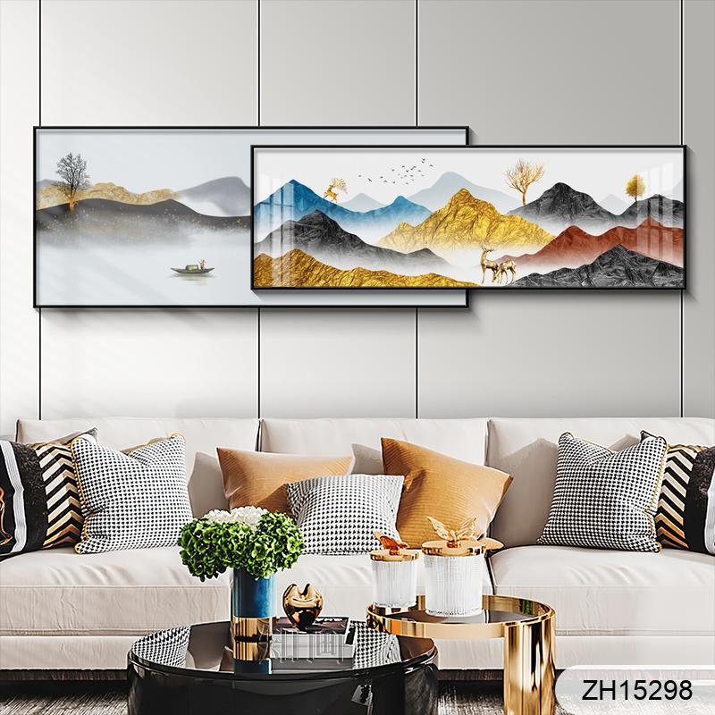 The headboard decoration in the moose painting