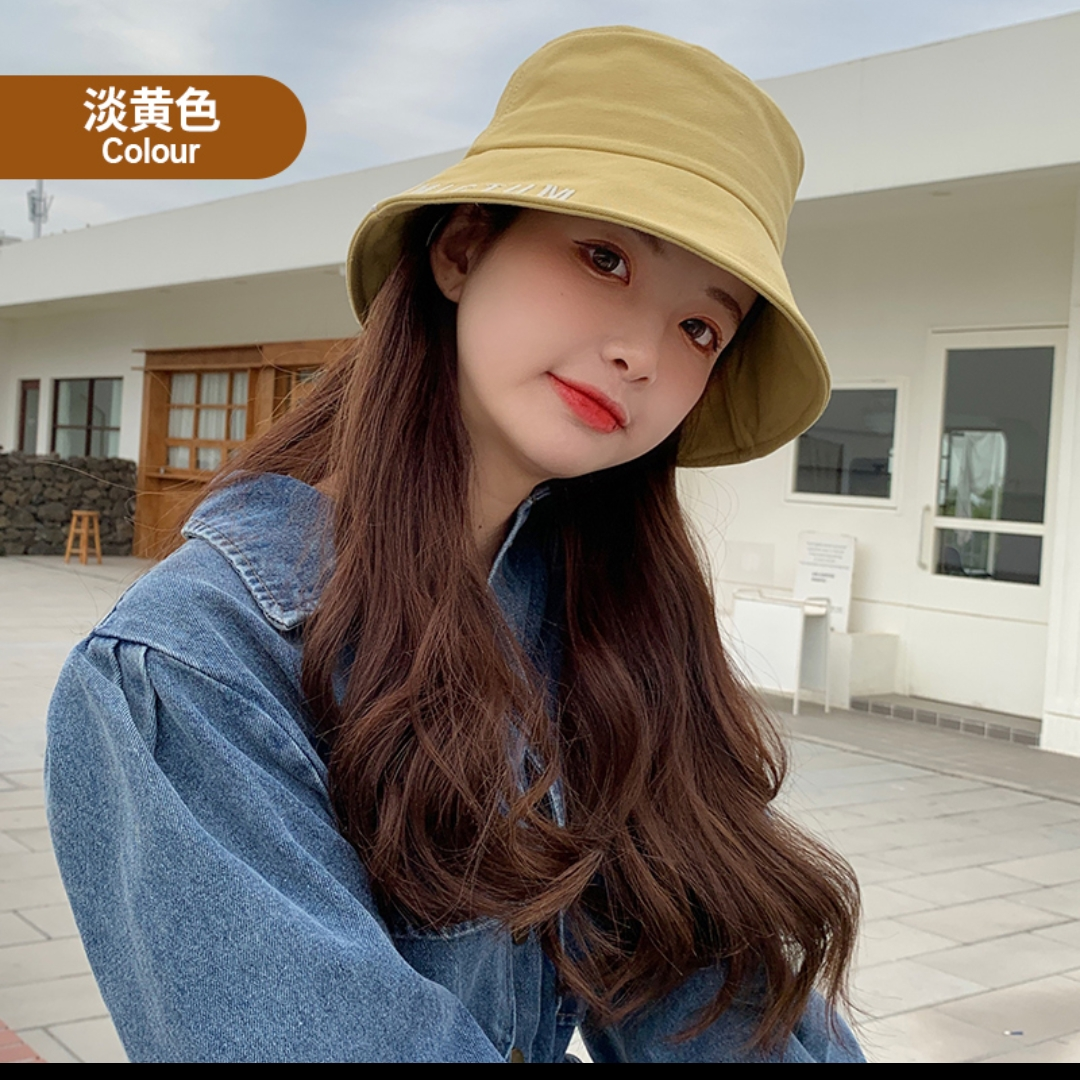 Scarecrow hat women fashion all match face small sunscreen fisherman hat women Japanese shopping solid color sun hat
