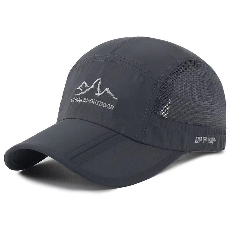 夏季速干网帽男士三折棒球帽可折叠网眼帽韩版跑步运动男女帽子