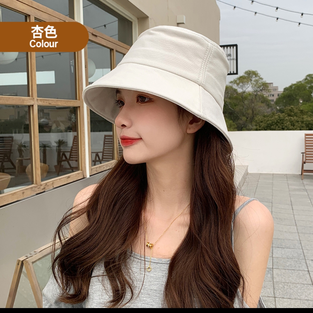 Scarecrow hat women fashion all match face small sunscreen fisherman hat women Japanese shopping solid color sun hat 13