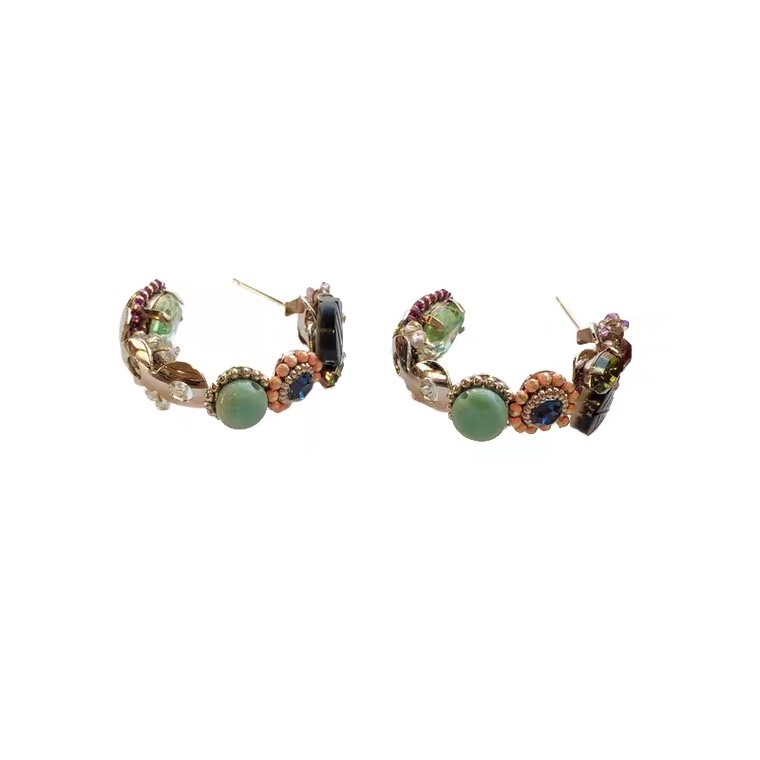 Color zirconium earrings, type C