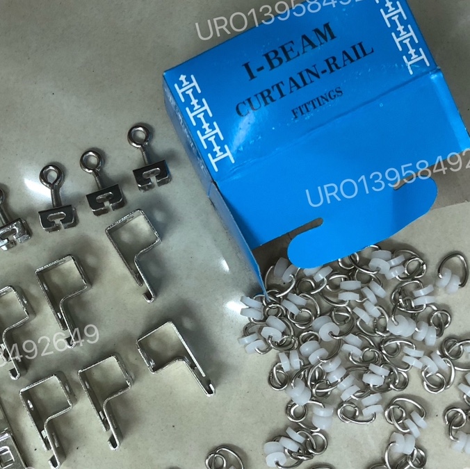 窗帘轨道，工字轨道配件，铁皮轨道配件，50886，40886，窗帘配件，蓝盒装窗帘配件带轮子