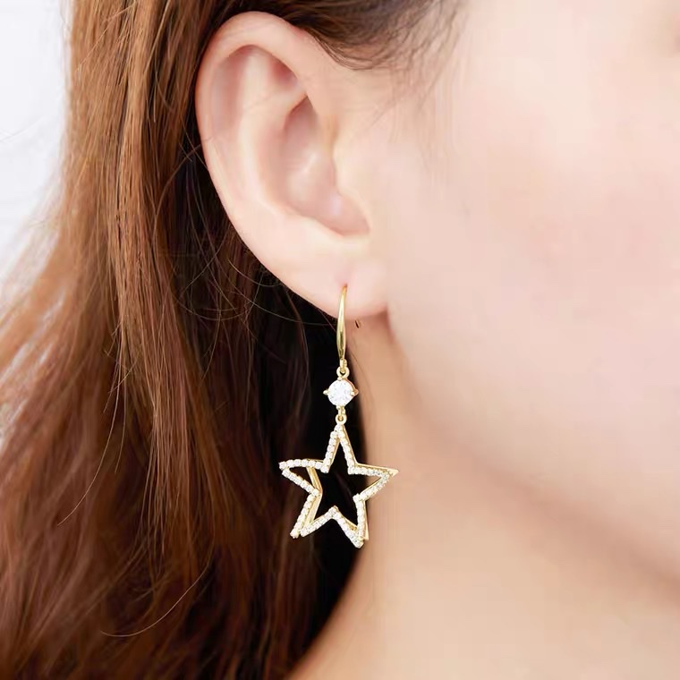 Five-star earhook earrings details Picture