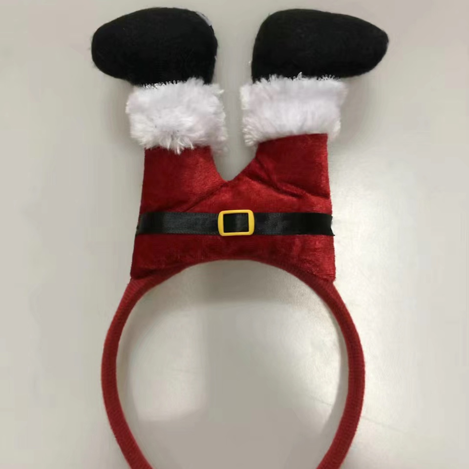 圣诞充棉裤形双脚头箍圣诞精灵头饰装扮厂家直销