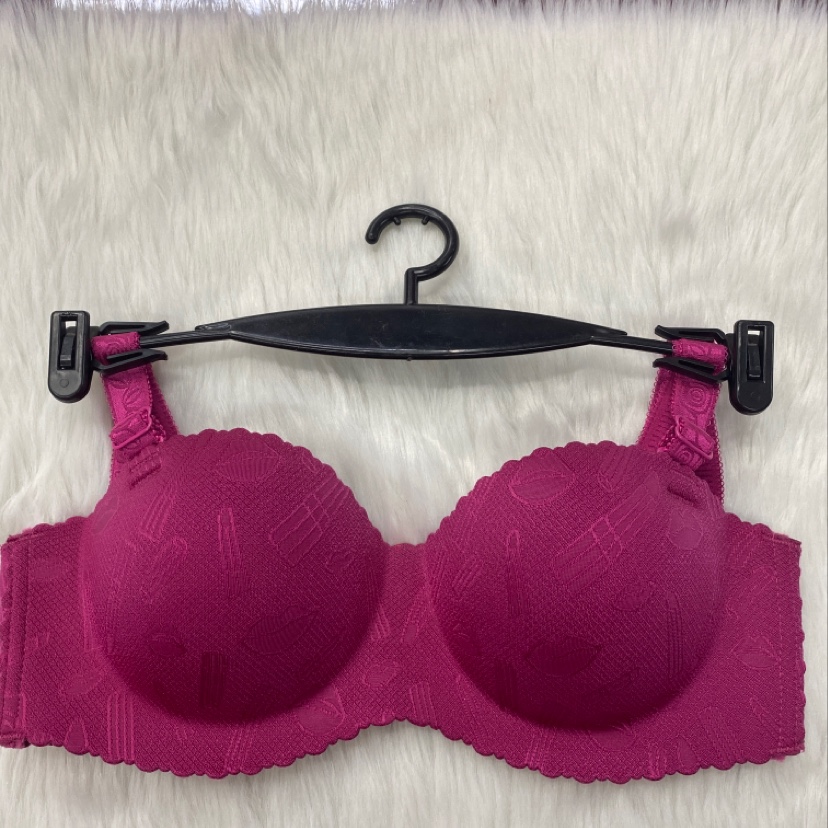 Lipstick traceless underwear AB cup jacquard traceless bra traceless underwire underwear comfortable and breathable foreign trade thumbnail