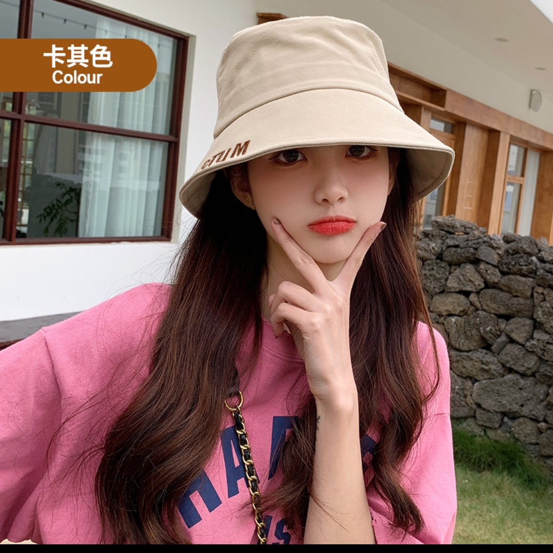 Scarecrow hat women fashion all match face small sunscreen fisherman hat women Japanese shopping solid color sun hat 12