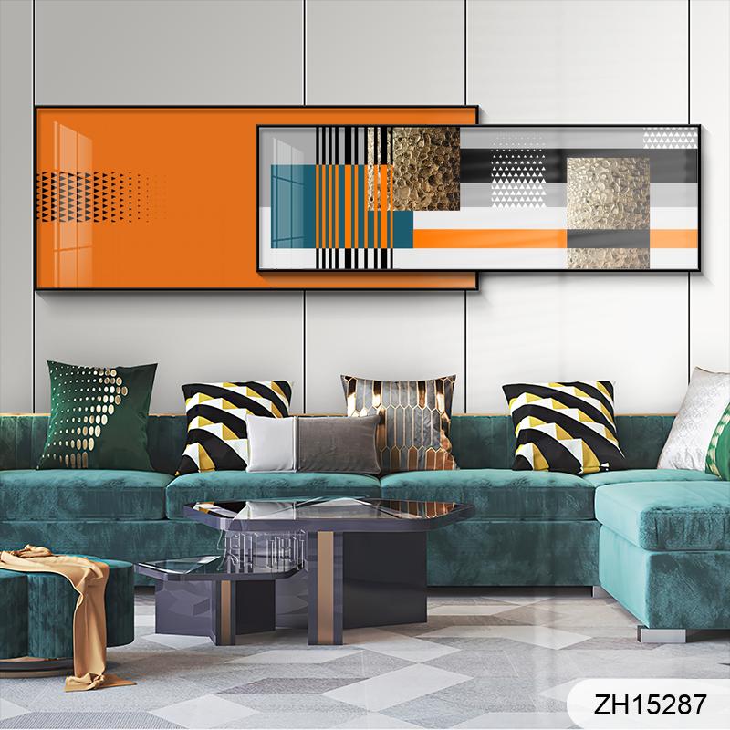 Nordic modern abstract geometric painting in painting