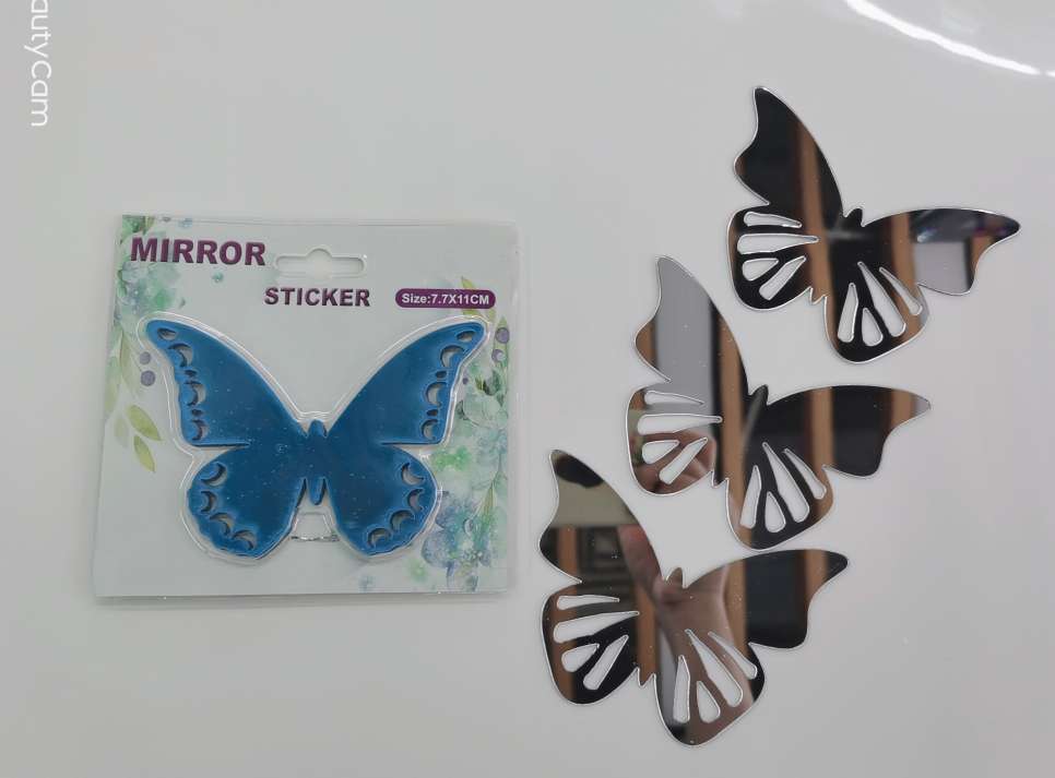 厂家直销蝴蝶镜面贴创新创意贴纸详情图4
