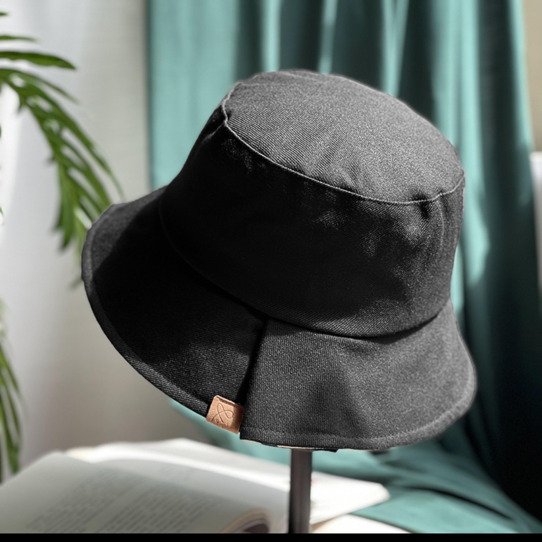 Black hat for women Spring and Autumn sun sun hat for women pleated Fisherman hat for women Korean tide all flat top Sun Hat 37