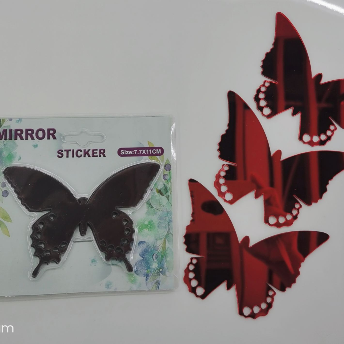 厂家直销蝴蝶镜面贴创新创意贴纸