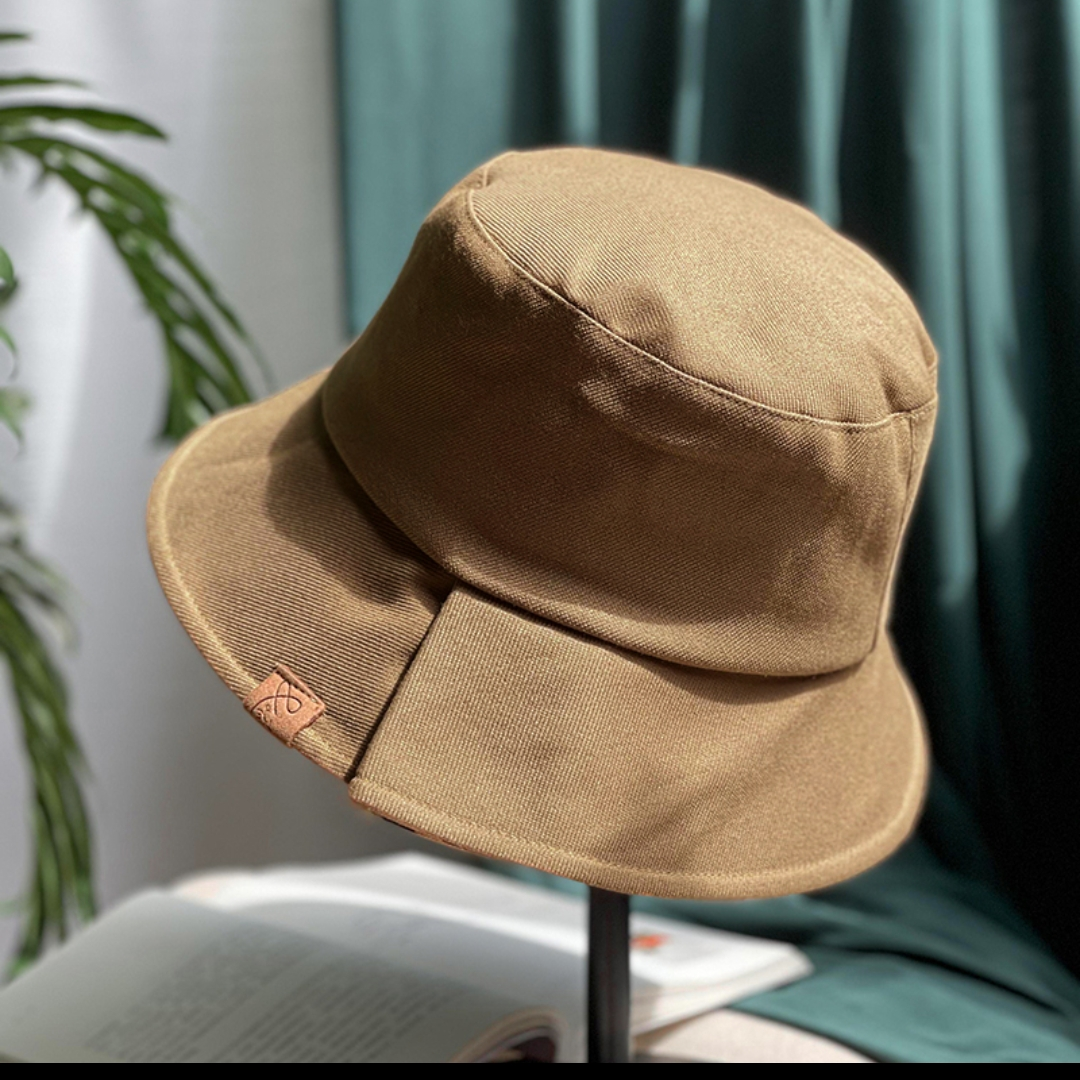 Black hat for women Spring and Autumn sun sun hat for women pleated Fisherman hat for women Korean tide all flat top sun hat 36