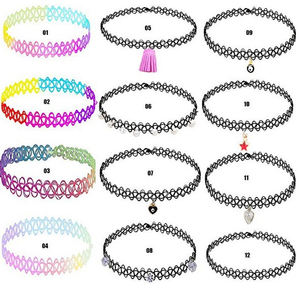 FLY1038 fishline necklace factory direct sales, fishline retro tattoo collarbone necklace, Yiwu handmade jewelry street stall wholesale details Picture