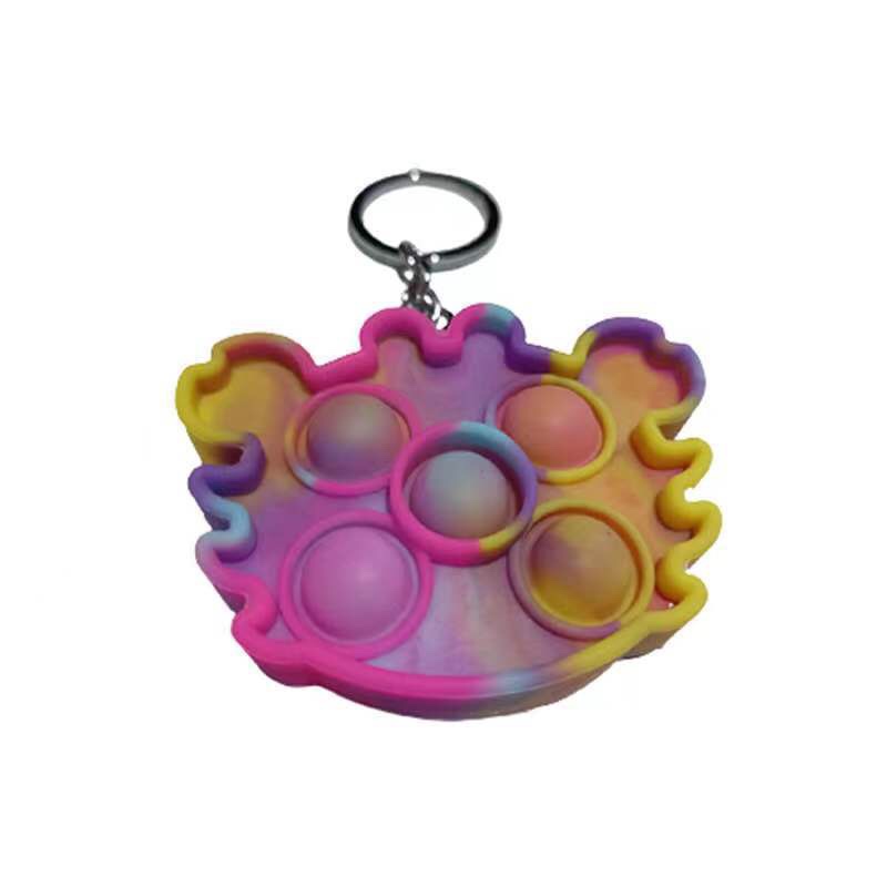 跨境亚马逊灭鼠先锋钥匙扣挂件粉迷彩彩虹混乱按压泡泡乐解压玩具外贸详情图7