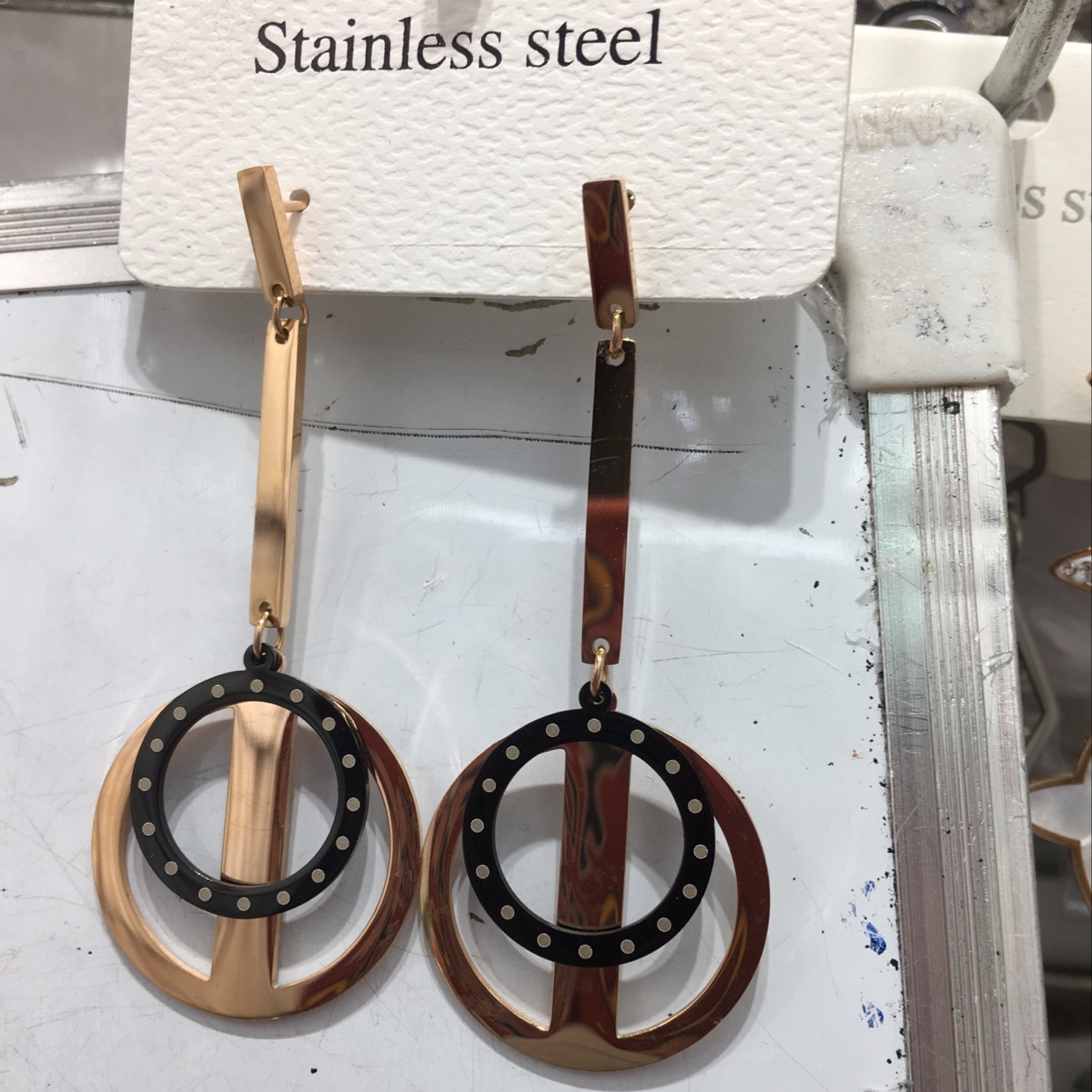 Double circle earrings earrings earrings necklace Stainless steel Tisco source manufacturer fast hand live Tiktok preferred.