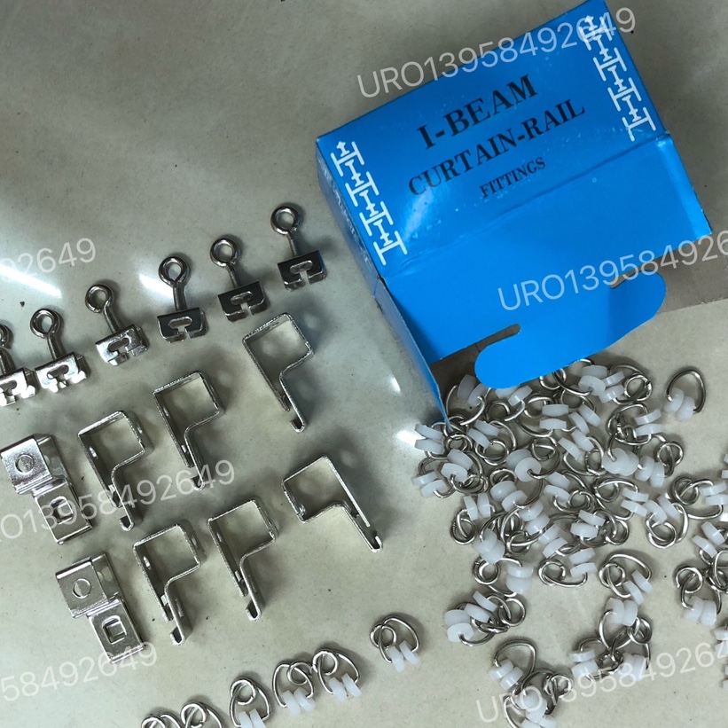窗帘轨道，铝合金窗帘轨道 ，工字轨道配件，铁皮轨道配件，50886，40886，窗帘配件，蓝盒装窗帘配件带轮子