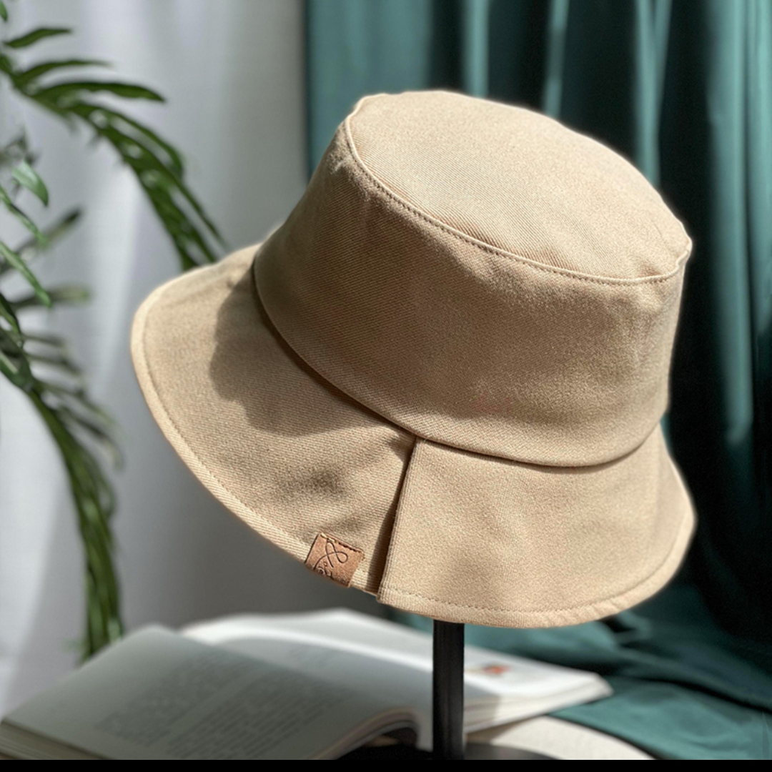 Black hat for women Spring and Autumn sun sun hat for women pleated fisherman hat for women Korean tide all flat top sun hat