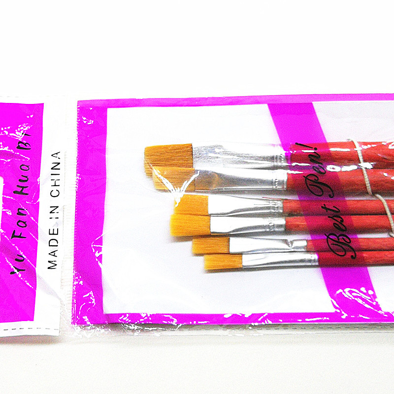 Six red-pole brushes for art, calligraphy, drawing and office culture from Yufan Pen Factory Item Picture