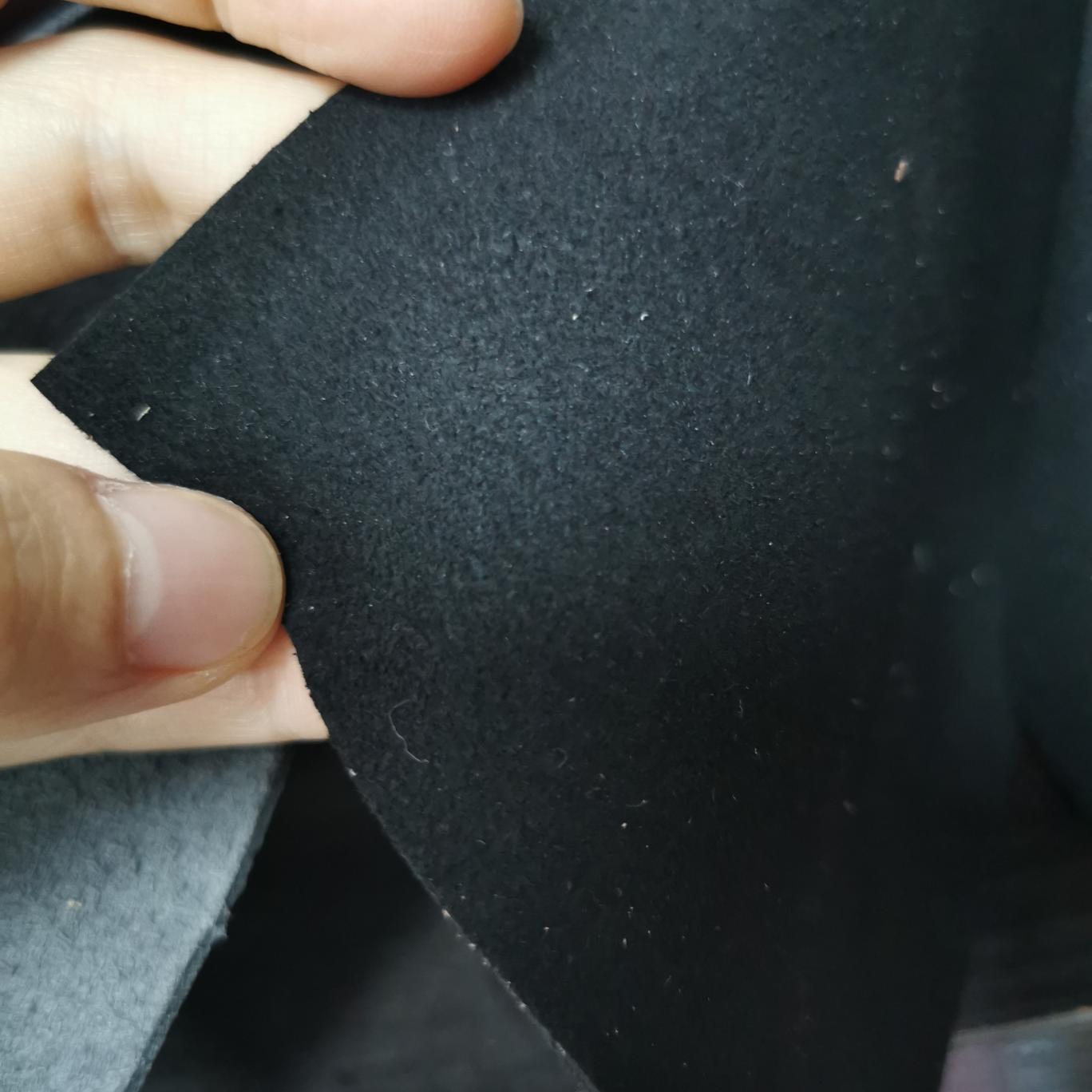 Black suede microfiber 1.4 leather fabric manufacturers direct fabric