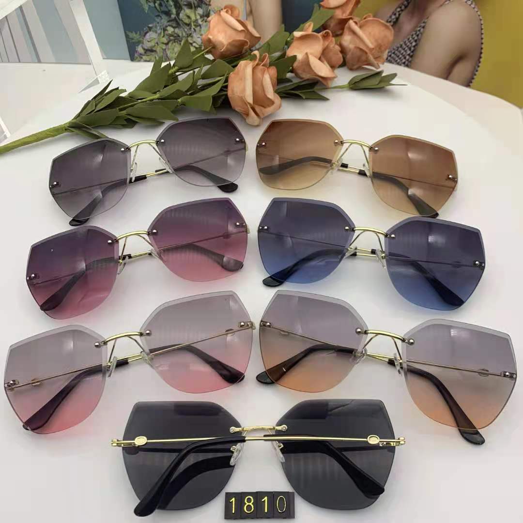 潮流新品便宜无框太阳镜中梁脚丝无框太阳镜1810