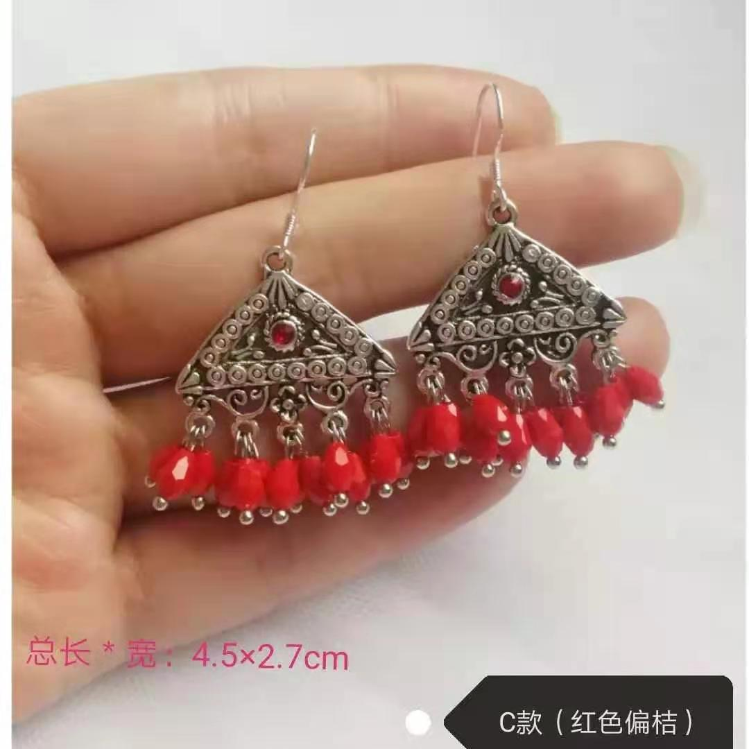 Stylish Earrings for 2021 Summer trend New retro all-in-one Indian earrings