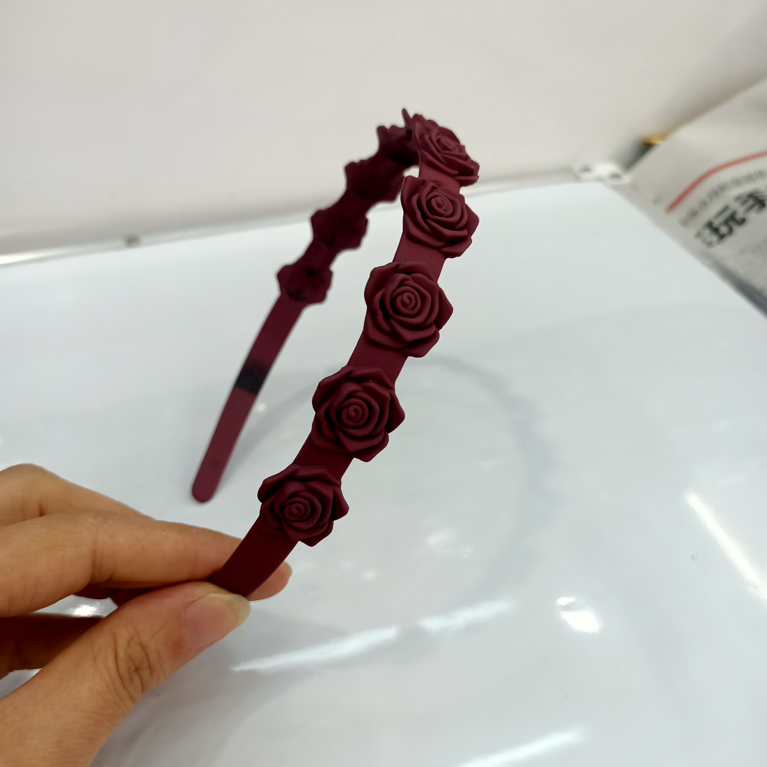 Rose head clasp with rubber paint purple thumbnail