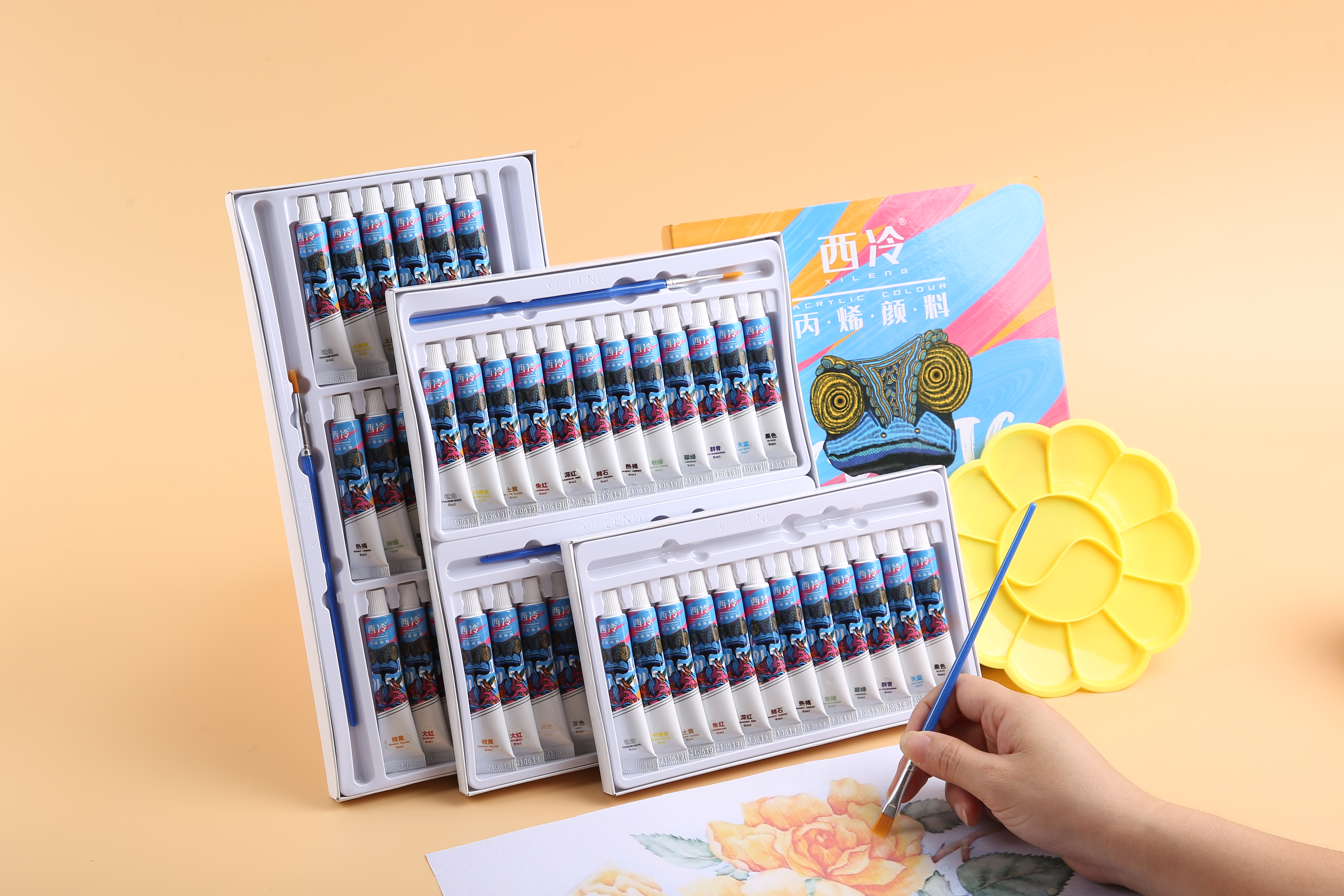 Shanghai Xilong Acrylic Paint Student Set 12-color, 18-color, 24-color 9ml detail image 1