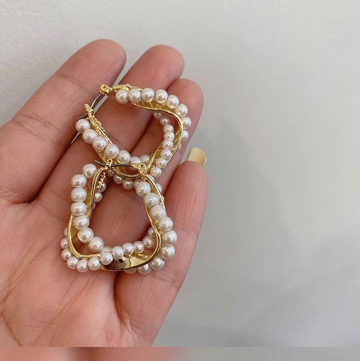 Beaded ear buckles, star-shaped shell long earrings, retro, exquisite, high-end and elegant zirconium-inlaid earrings -029 Jialiang Accessories