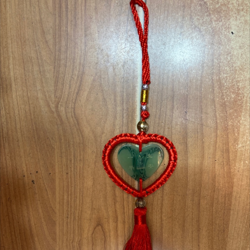 a pendant pink ring hanging peach jade Guanyin