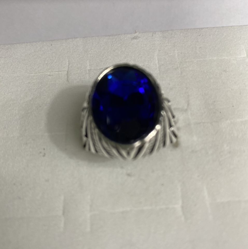 Electric white K color preserving alloy material inlaid modeling popular fashion all-match men's and women's open ring 14