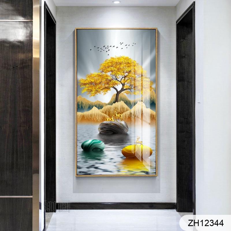 A deer Gaosheng fortune tree porch decorative painting